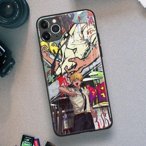 Denji Chainsaw Man Manga Anime Soft TPU Glass Phone Case for IPhone SE 6s 7 8 Plus X Xr Xs 11 12 Mini Pro Max Samsung Redmi