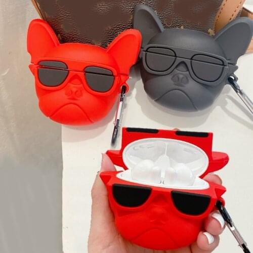 3D Cute Cartoon Bulldog Earpods Case for Huawei FreeBuds 4i Glasses Puppy Bluetooth Wireless Earphone Headset Cover Charging Box