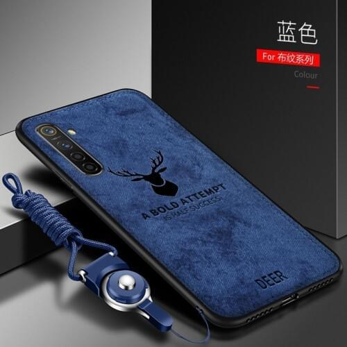 For OPPO Realme X2 XT Case Luxury Soft Silicone+Hard fabric Deer Slim Protective Back Cover Case for realme X Q 3 5 Pro shell