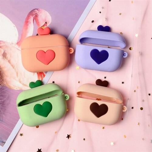Loving Heart for Airpods 3 Pro Case Wireless Headphone Protective Cover Soft Silicone Earphone Case for Airpod Pro Charging Box
