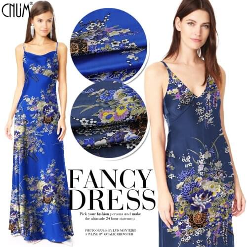 CNUM SP511 Pure Silk/Flower Cart/Silk Fabric Silk Charmeuse 93% Silk 7% Spandex/Width 1.29yd Thickness 19mm