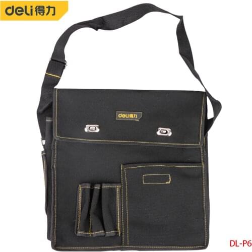 Deli DL-P6 Canvas Tool Bag Electrician Bag Made Of Canvas Cloth Durable, Strong Tool Storage Toolkit Home Repair Bag