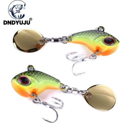 DNDYUJU Fishing Lures Wobble Rotating Metal VIB Vibration Bait 9g 2.5cm For Pike Bass Trout Treble Hook Artificial Hard Baits