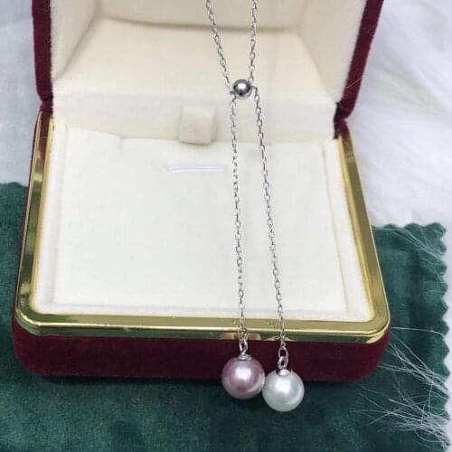 TWO PEARL 925 Sterling Silver Necklace Set Findings Jewelry Base Settings Mountings Parts for Akoya Edison Pearls, Coral, Jade