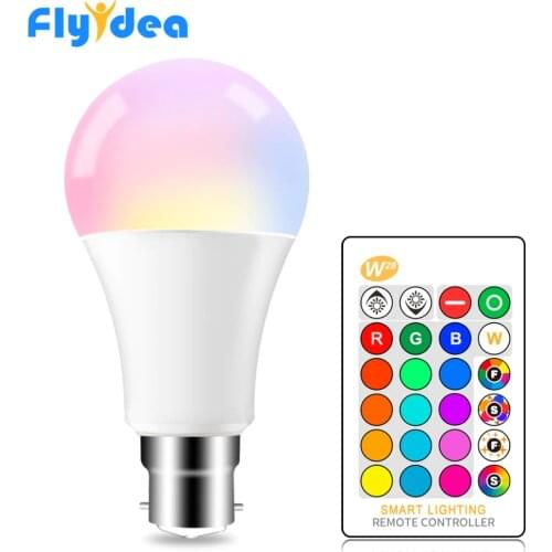 IR Remote Control LED RGB Bulb Lamp B22 AC85-265V 5W 10W 15W RGB + White 16 Color LED Lamp Home Decoration Interior Spot Light