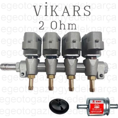 Lpg Injektor Vikars Fast LPG CNG GPL Injector 4 Cylinder Autogas Injector 2 Ohm High Speed Quality 4 Cyl. Rail Type