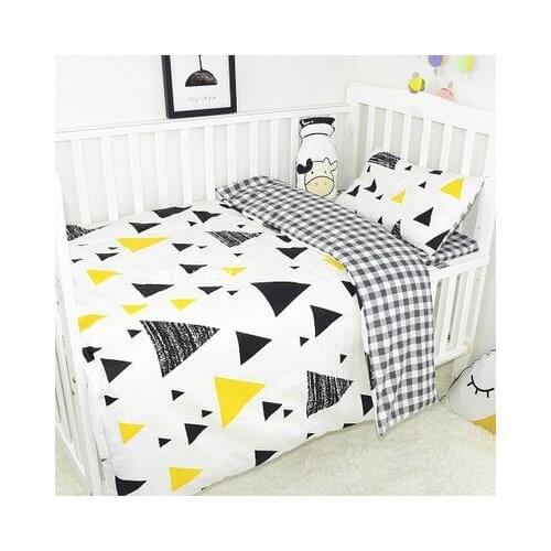 With Filling Triangle Bed Linen Baby Bedding Set Cotton New Cute Cartoon Design cosas para bebe Crib Blanket,Duvet /Sheet/Pillow