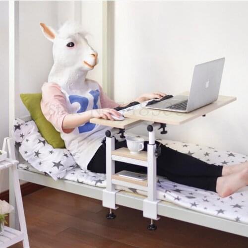 Student Dormitory Artifact Bed With Folding Table Lazy Laptop Table Bedside Table Bedroom Study Small Desk
