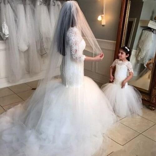 Lace Flower Girl Dresses Short Sleeves Baby Girl Birthday Party Christmas Gown Girls First Communion Dresses