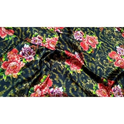 Silks Store Brand Customized Stripe Printing 22Momme 95%Silk 5%Spandex Elastic Charmeuse Silk Fabric Dress Diy Sewing Free Tissu