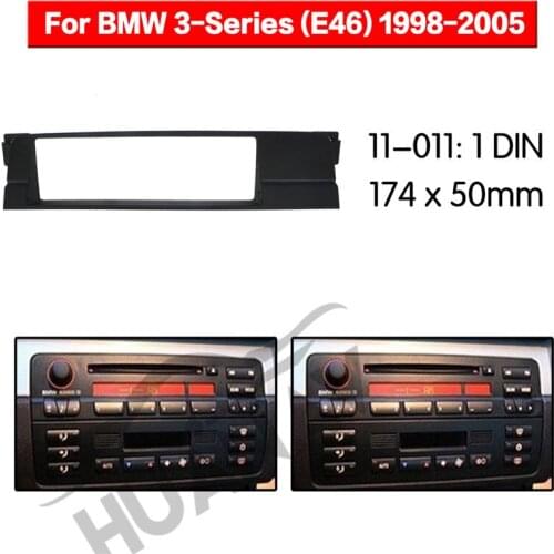 HUANAV Car Radio stereo Fitting installation adapter fascia For 1998-2005 BMW 3 (E46), 1DIN Stereo Frame Audio Fascias