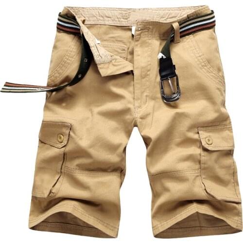 2019 Summer Cargo Shorts Men Casual Fashion Streetwear Male Shorts Military Khaki Black Shorts Men Celana Cargo Pendek