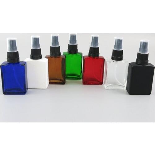Press Pump Spray Bottle Liquid Container Perfume Atomizer Travel Square Matte Black White Colorful Sprayer bottle 20pcs