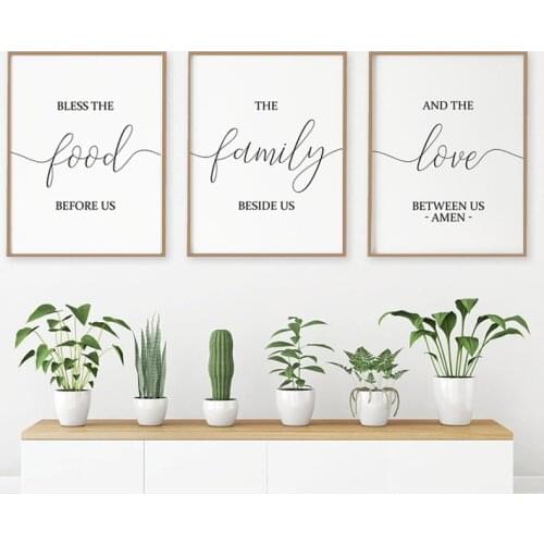 Nordic Style Simple Text Canvas Painting Signs Print Quotes Poster Kitchen Wall Art Wall Pictures for Living Room Dining Room De