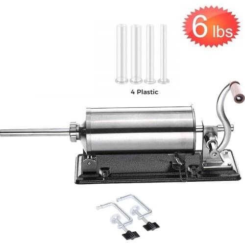 Stainless Steel 6 Pounds Sausage Stuffer 3 Liters Vertical Horizontal Sausage Machine Manual Sausage Filling Machine