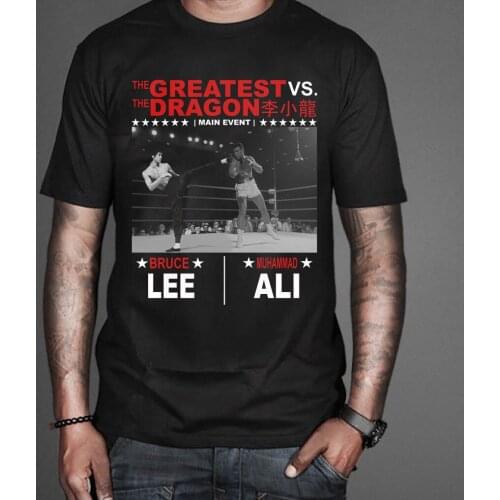 New Bruce Lee Vs Ali T-Shirt The Boxing Legend MenS T-Shirt New Brand Clothing O Neck Short Sleeves Cotton Funny T Shirt