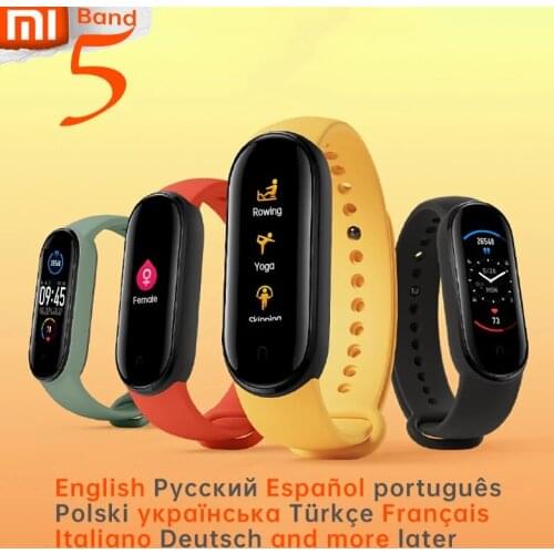 Original Xiaomi Mi Band 5 Smart Bracelet Color 1.1'' AMOLED Screen Smart band 5 Heart Rate Fitness Tracker Bluetooth Waterproof