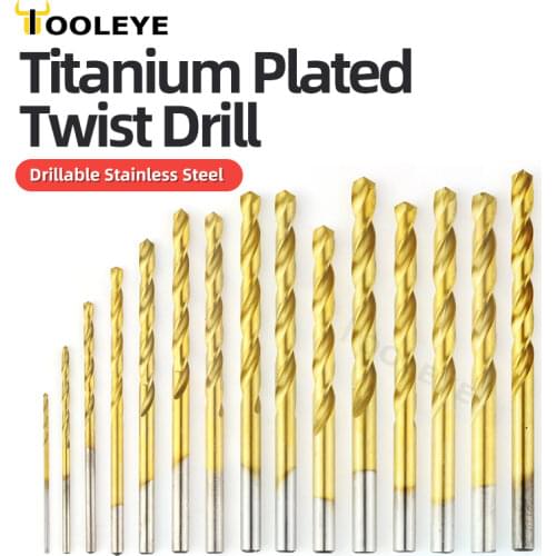 1.0/1.5/2.0/2.5/3.0/3.5/4.0MM Titanium Coated Twist Drill Bit Titanium Plated Drills W6542 HSS Drill Bit Set For Woodworking