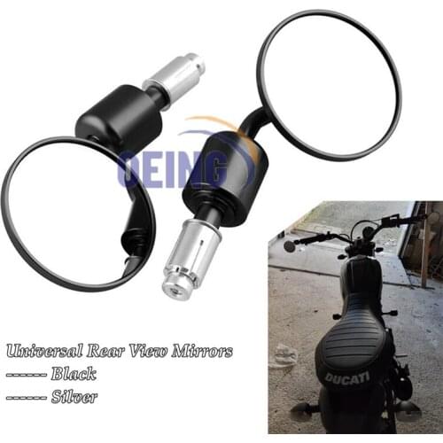 2x Motorcycle Rear View Mirrors Universal Round Rearview Mirror for Cruisers Bobber Scooters Handle Bar Mounting Side Mirror