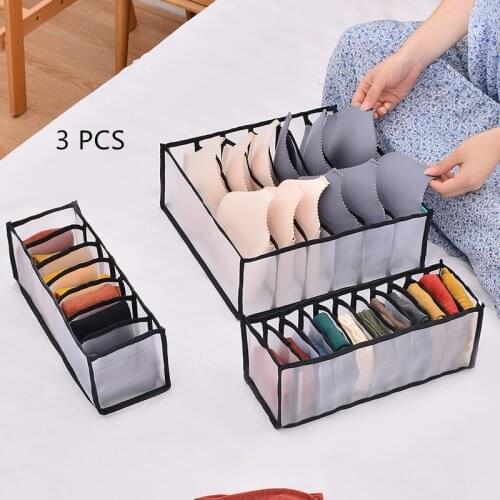 1PCS Bra Storage Boxes Underwear Clothes Organizer Drawer Nylon Dividing Closet Organized Home Fold Ties Socks Shorts Organize
