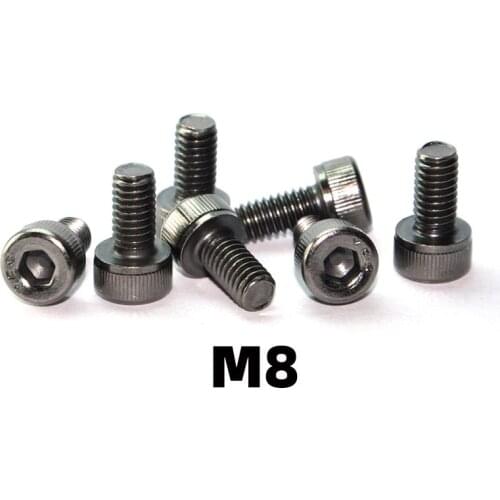 100%Original YFS M8 x10/12/16/20/30/35mm electroplated black nickel rust-proof high-strength cup head hexagon socket head bolt