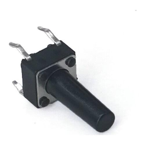 100pcs/lot 6*6*13 mm 4 PIN Tactil Tact 12V Push Button Interruptor Micro Switch Direct Plug-in Self-Reset Top