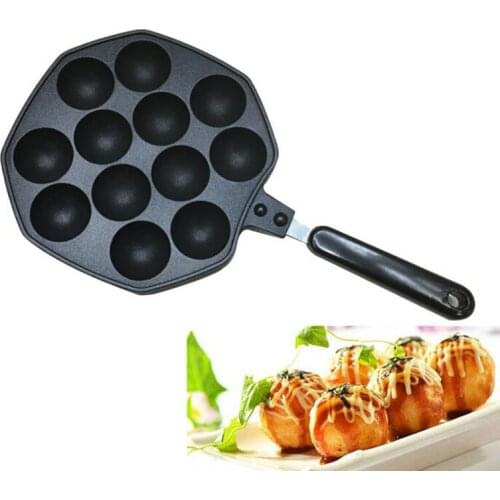 12 Cavities Takoyaki Pan Takoyaki Maker Octopus Small Balls Baking Pan Home Cooking Tools Kitchenware Supplies