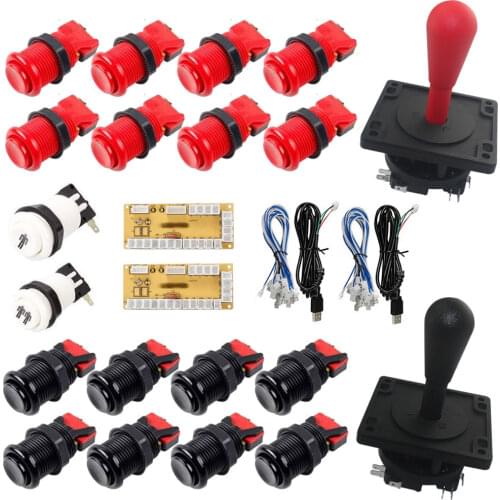 2 Player Arcade DIY Kit HAPP 8 Way Joystick Push Button USB Encoder MAME JAMMA