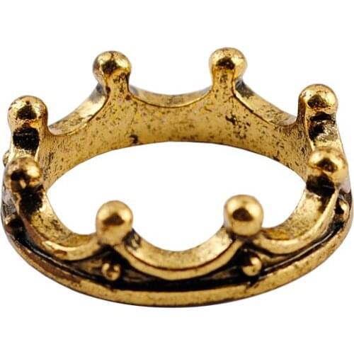 2pcs/lot Crown Ring Palace Retro Queen Temperament Ancient Gold Antique Silver Plating Free Shipping