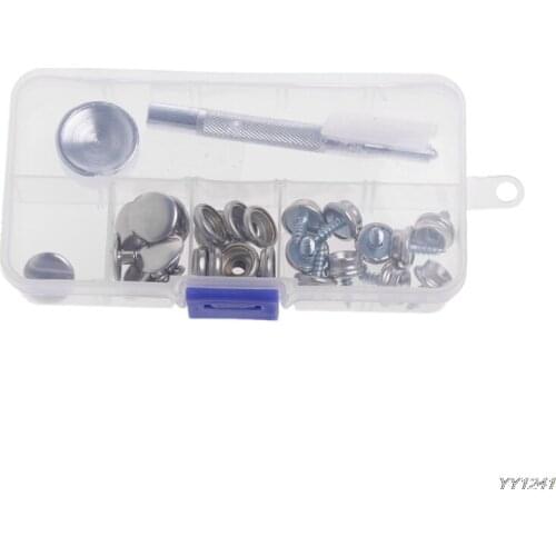 32 Pcs Stainless Steel Boat Marine Canvas Fabric Snap Cover Button Socket Kit for helmet tent wall nail-Y11