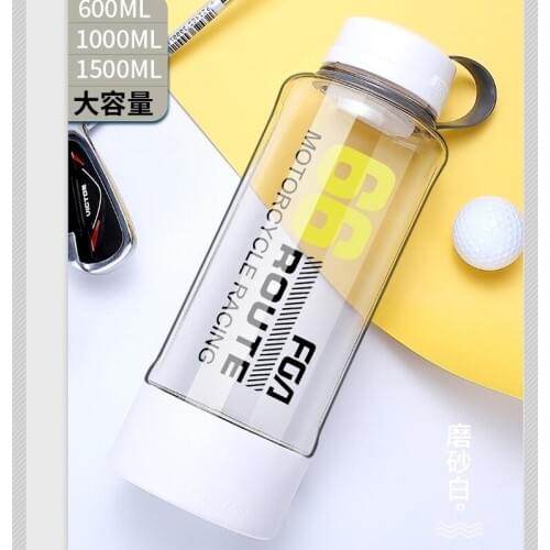 5 color 1000/1500ml Sport Water Bottle Protein Shaker Camping Hiking Drink Bottle with stroage place Plastic Drinkware BPA Free