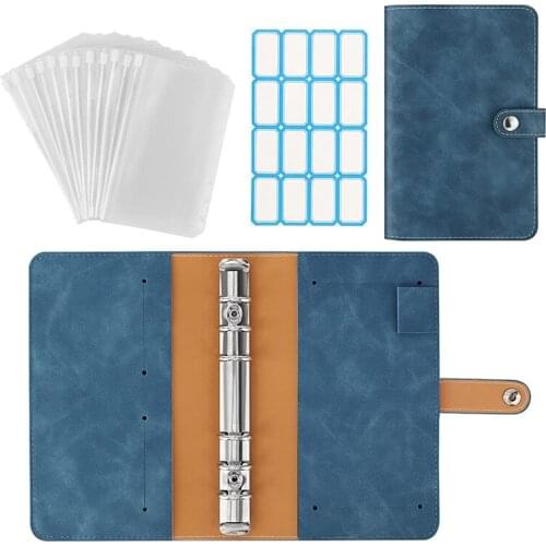 6-Ring Budget Binder,PU Leather Loose Leaf Notebook with Binder Envelopes Zipper Pouches,Budget Envelope System