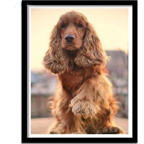 Diy Diamond Painting British cocker spaniel Full Square round Diamond Mosaic pet dog 5D Diy Diamond Embroidery Rhinestone