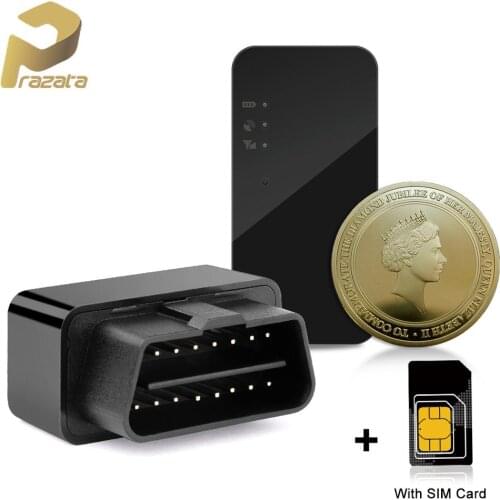 Mini Car Tracker OBD2 GPS Tracker with SIM Card MV22 OBD Plug Play Tracker GPS LBS Realtime Position Free Installation Charging