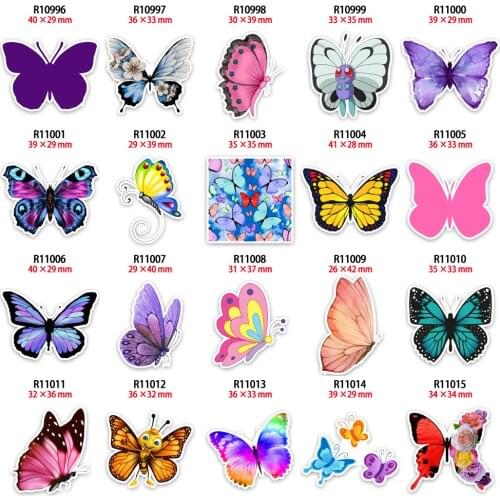 Butterfly Resin Planar Cartoon Cabochon Printed 10pcs/lot for Earring Keychains Hair Bow