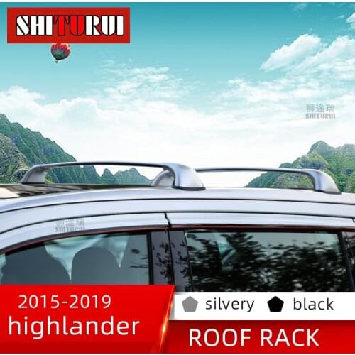 SHITURUI 2Pcs Roof bars For TOYOTA KLUGER highlander UX50 2015-2020 3th Aluminum Alloy Side Bars Cross Rails Roof Rack Luggage