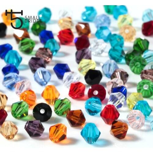 4mm Czech Loose Spacer Bicone Glass Beads for Jewelry Making Needlework Accessories Diy Faceted Crystal Beads Wholesale Z201