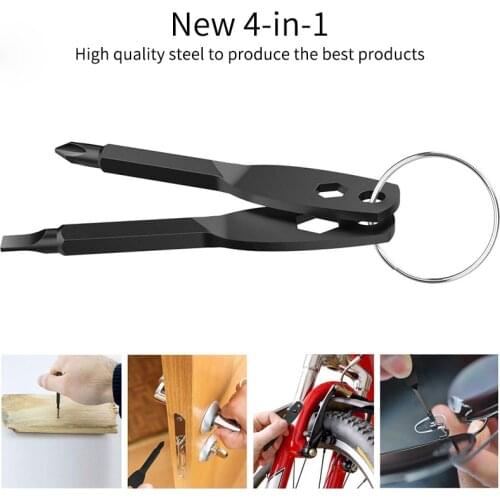 Stainless Steel EDC Keychain Multitool Key-Shaped Screwdriver Shape Slotted Screwdrivers Keychain Pocket Precision Repair Tools