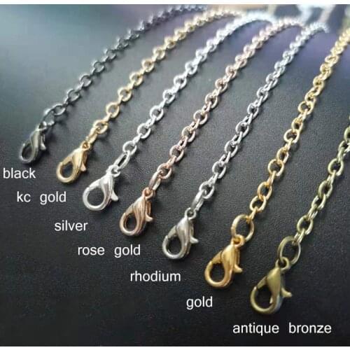 6pcs/lot 7 Colors Plating Necklace Chain With Lobster For DIY Jewelry Making 45MM