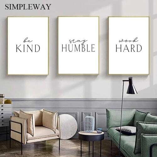 Black White Motivational Quote Poster Minimalist Canvas Print Simplicity Art Painting Wall Picture Modern Home Office Room Decor