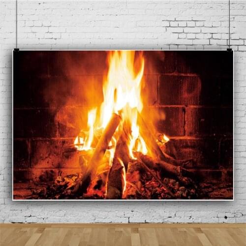 Photo Background Burning Flame Fire Fireplace Photography Backdrops Interior Decor Photophone Photozone For Photo Studio
