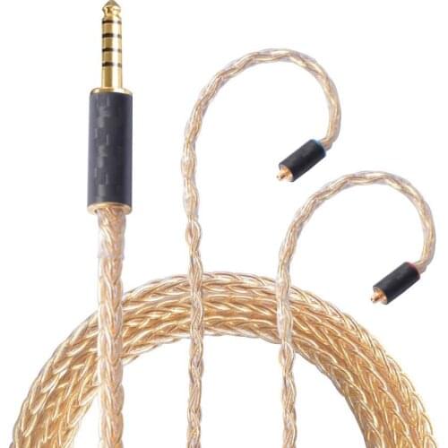 OKCSC Helios-Au 56 Cores Real Gold Plated MMCX Connector Upgrade Cable Earphone Cords 2.5mm/4.4mm 3.5mm Plug for UE900 W80 SE846