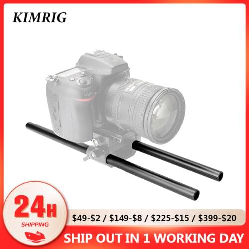 KIMRIG 25cm 35cm 15mm Rods Pipe Tube Aluminum Anodized For Dslr Camera Tripod Mounting Baseplate 15mm Rig 2PCS