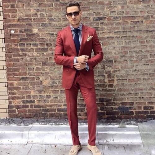 Handsome Groomsmen Notch Lapel Groom Tuxedos Mens Wedding Dress Man Jacket Blazer Prom Dinner (Jacket+Pants+Tie) K08