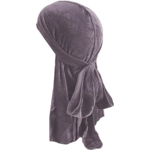 Local Stock Men Women Velvet Breathable Bandana Hat Muslim Cap Doo Durag Headwear Indian Turban New Black Blue Gray Orange