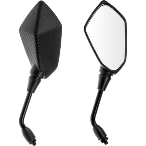 Motorcycle Black Carbon Rearview Side Mirrors for Kawasaki ER-6B 2006-2010 Zephyr 1100 1999-2000 750 KLE400 KLE500 Versys 1000