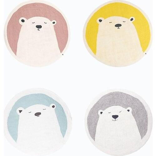 Cartoon Kids Rug Kids Carpet Baby Infant Play Game Mat Room Floor Round Room Decoration 100cm