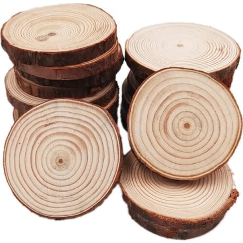 50pcs 4-5cm Natural Wood Slices Craft Unfinished Wood Kit Wooden Circles for Arts Wood Slices Christmas Ornaments DIY Crafts
