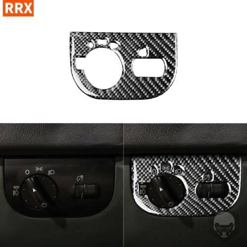 For Audi TT 8N 2001 2002 2003 2004 2005 2006 Real Black Carbon Fiber Sticker Car Accessories Headlight Switch Panel Interiors