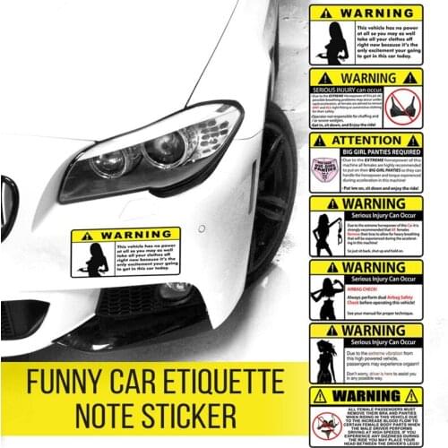 Car Etiquette Notes Stickers Creative Funny Auto Warning Stickers for Panties Peek Slap Decal Car Window Body Decor Decals